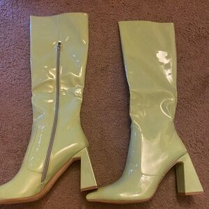 GREEN RICARDO KNEE-HIGH BOOTS size 8